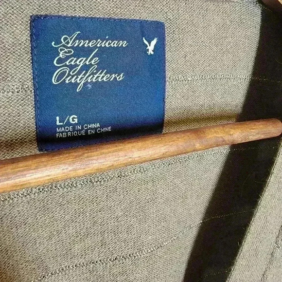 American Eagle Outfitters taupe brown glitter striped button up cardigan sweater - Picture 3 of 4